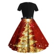thumbnail image 3 of Robe d'Été pour Femmes 2024 Mode Grande Taille Décontractée Imprimé Floral Manches Courtes Col Rond Longueur Genou 50 % de Réduction Liquidation!, 3 of 3