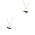thumbnail image 2 of Qarigey Collares pendientes de moda para los amantes del mapa de Rusia, regalos, colgante de bandera del mapa de Rusia, resistente y duradero dorado 2Conjunto, 2 of 6