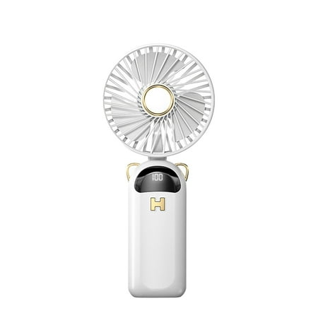 

USB Rechargeable Folding Fan with Digital Display 5-Speed Settings Portable and Quiet for Personal Cooling