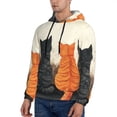 thumbnail image 3 of Uemuo Four Cats Watching Rain Pattern Men's Hoodie - Casual Pullover Hoodie with Kangaroo Pocket, Stylish Hooded Sweatshirt for Everyday Wear-XX-Large, 3 of 7