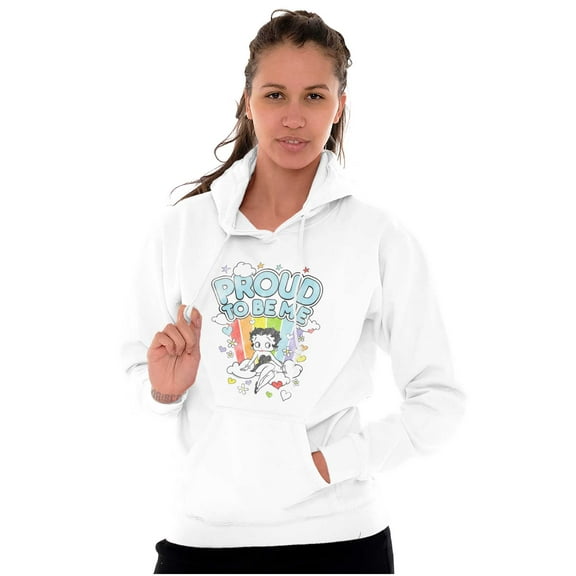 Betty Boop Rainbow Proud To Be Me Hoodie Sweatshirt Women Brisco Brands M
