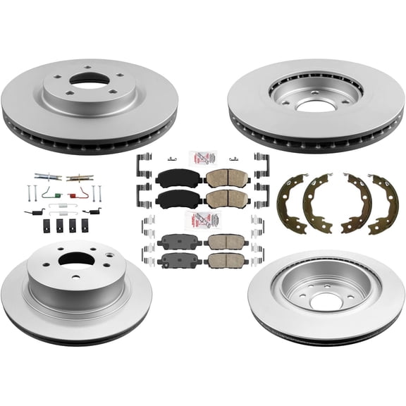 AmeriPro Coated Brake Rotors & Ceramic Pads for Nissan Rogue 2008-2013 8Pc