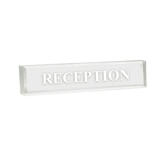 Reception 2" x 8" Frosted Acrylic - Office Desk Accessories D?cor
