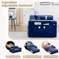 thumbnail image 3 of Dinosisco 55" Convertible Loveseat Sleeper, Upholstered Tufted Sofa Bed for Living Room, Blue Velvet, 3 of 9