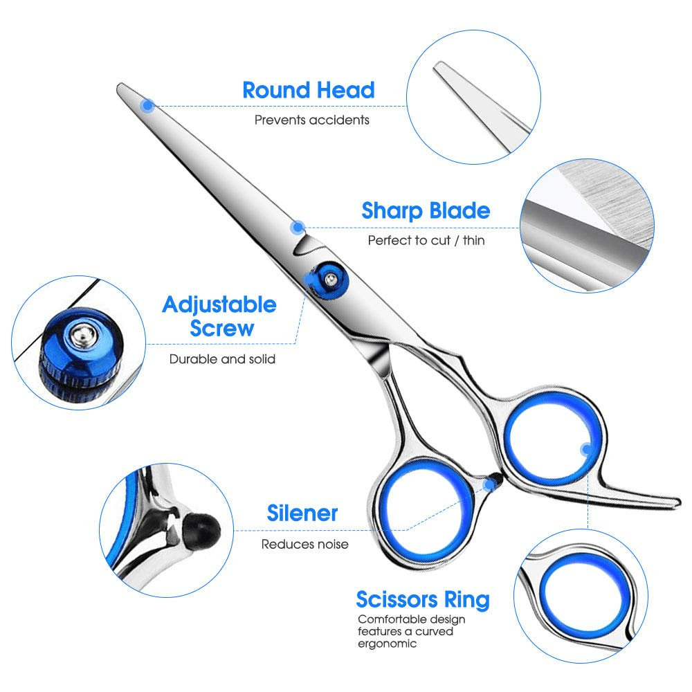 SUPTREE Professional Hair Cutting Scissors Tools for Women Men, 10 PCS Haircut Kit Scissors for Cutting Hair