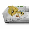 thumbnail image 3 of Cartoon Soft Flannel Fleece Blanket, Branch of Tree with Beehive and Bees Honey Funny Insect Hardworking Mascot, Cozy Plush for Indoor and Outdoor Use, 50" x 70", Yellow Brown Green, by Ambesonne, 3 of 6