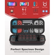 EUROA Nintendo Switch 2 Carrying Case compatible with Switch/Switch OLED, 4 in 1 Hard Shell Travel Case with 2 Screen Protector, 4xJoystick Caps & More