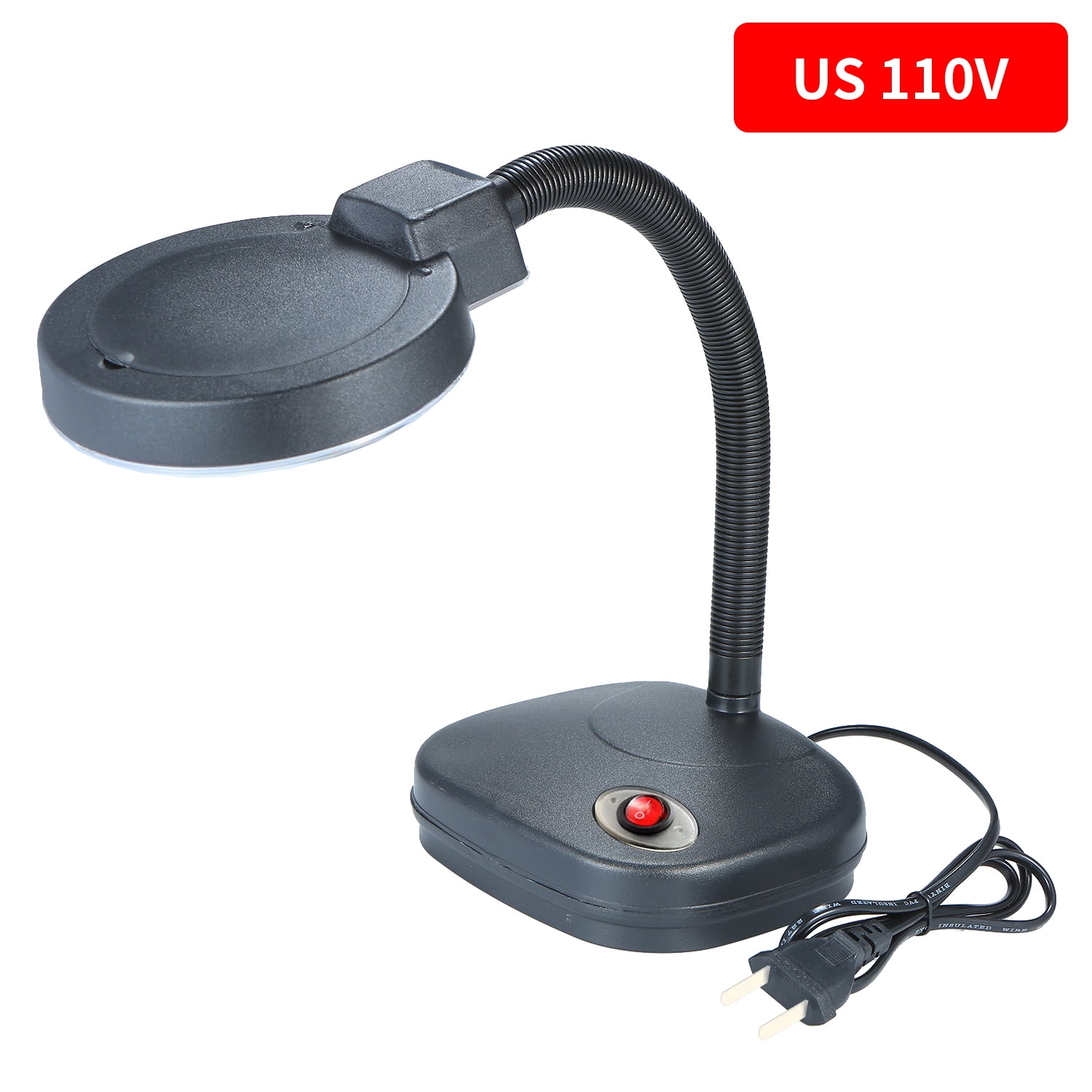 Bench Magnifier 10x/5x 3/8 Diopter Flexible Gooseneck LED Table Desktop