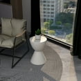 thumbnail image 3 of LeisureMod Side Table Hourglass Design with Fiberstone Tabletop and Pedestal Base Modern Accent Table for Outdoor Indoor Loft Series in Moss Grey, 3 of 11