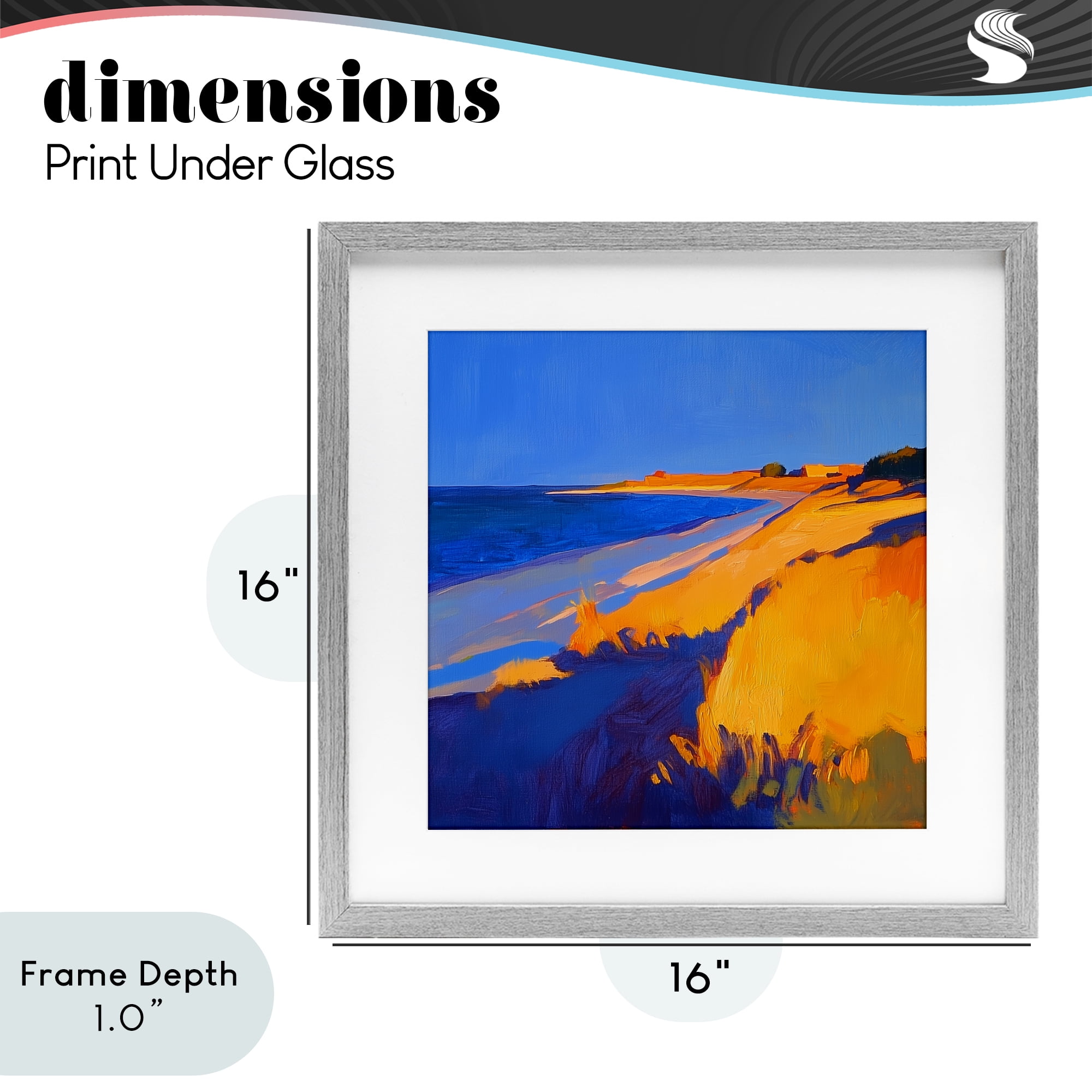 Stupell Industries Complimentary Coast Seascape Gray Framed Print Under Glass, design by Walker Noble