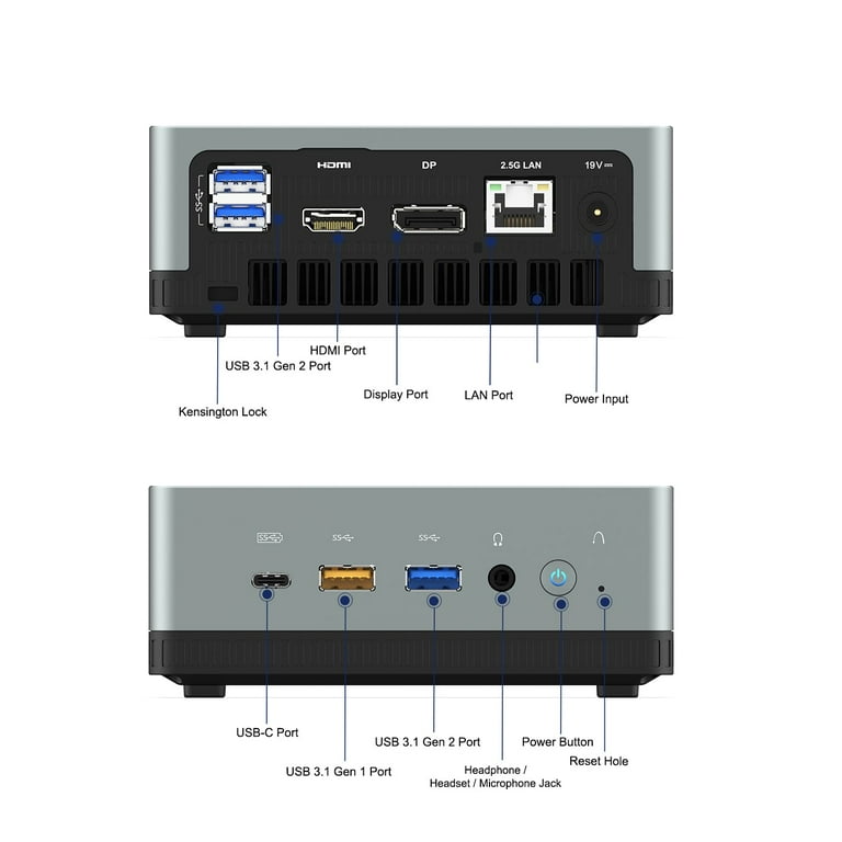 Minisforum Mini PC UM350 AMD Ryzen 5 3550H up to 3.7GHz 16GB RAM 256GB SSD  Windows 11 Gaming Desktop Computer Dual Wi-Fi Radeon Tower 