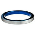 thumbnail image 3 of Charming Jewelers Tungsten Wedding Band Ring 2mm for Men Women Comfort Fit Blue Pipe Cut Brushed Lifetime Guarantee Size 4, 3 of 5