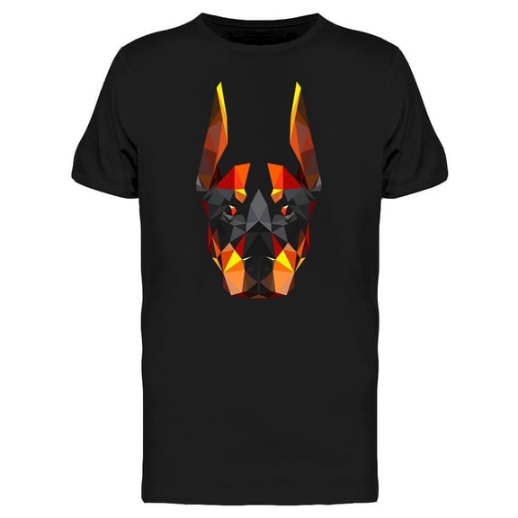 Smartprints Mens Graphic Tee - Polygon Art Doberman - Regular Fit 100% Cotton