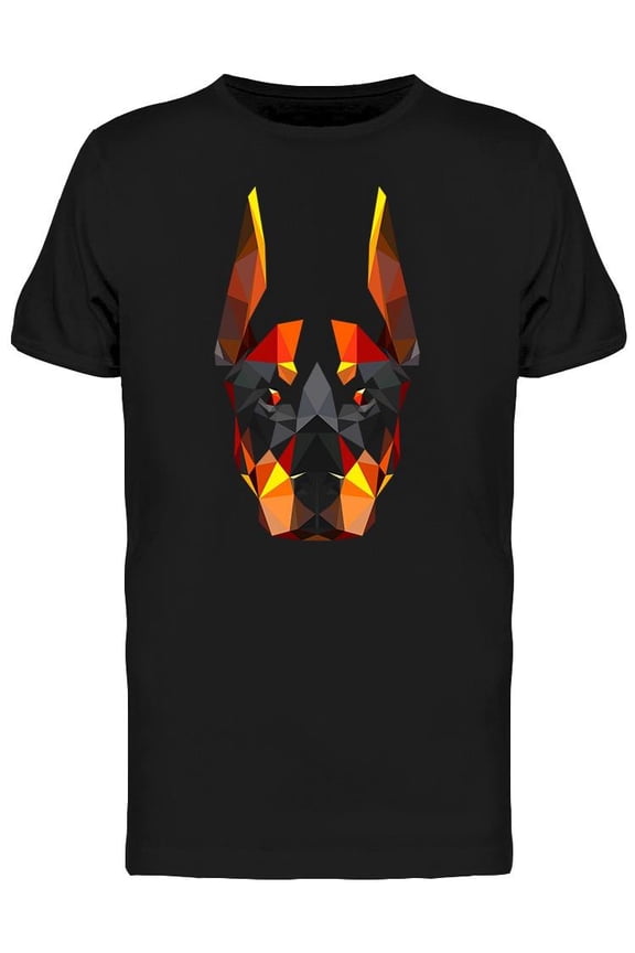 Mens Graphic Tee - Polygon Art Doberman - Regular Fit 100% Cotton