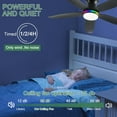 thumbnail image 3 of Ceiling Fan with Light, 48" RGB Low Profile Ceiling Fans with Lights and Remote Control, Dimmable, DC Reversible Motor, Noiseless, 6 Speeds Flush Mount Black Ceiling Fan for Bedroom, 3 of 9