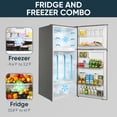 thumbnail image 6 of Upstreman 17.6 Cu.Ft. Top Freezer Refrigerator, Stainless Steel Fridge Freezer Double Door Refrigerator with Adjustable Thermostat Control, Fingerprint Resistant, Auto Defrost, Reversible Door, BD176, 6 of 9