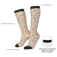 thumbnail image 5 of Picia Women Crew Soft Moisture-wicking Socks Watercolor Wildflowers Pattern Design Cotton Socks, One Size fit All, 5 of 9