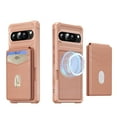 thumbnail image 2 of for Google Pixel 7 Pro Phone Case Card Holder with Compatible with MagSafe Magnetic RFID Blocking PU Leather Flip Kickstand Detachable 2-in-1 Wallet Case For Google Pixel 7 Pro,Rosegold, 2 of 8