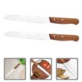 thumbnail image 3 of 2pcs Stainless Steel Bread Knife With Wooden Handle For Slicing Crusty Bread And Homemade Loaves Essential Kitchen Cutlery For Baking Enthusiasts, 3 of 5