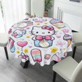 thumbnail image 4 of hello kitty Round Tablecloth Water Resistant Washable Polyester Table Cloth Decorative Fabric Table Cover for Dining Table, Buffet Parties and Camping, 4 of 5