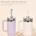 thumbnail image 3 of Silicone Long Reusable Straw with Straw Cap Drinking Straw Dustproof Soft Str W0 Q7E8, 3 of 8