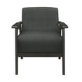Dark Gray Textured Fabric Accent Chair with Solid Rubberwood Frame