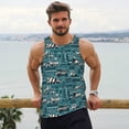 thumbnail image 6 of Gukieu Modern Excavator Print Men's Quick Dry Fitness Vest, Round Neck Sleeveless Fitness Bodybuilding Top-3X-Large, 6 of 7