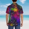 thumbnail image 3 of Lsque Bright Universe pattern Hawaiian Shirt for Men, Unisex Summer Beach Casual Short Sleeve Button Down Shirts-X-Large, 3 of 9