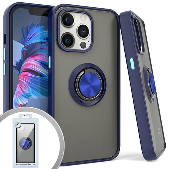 For Iphone 13 Pro Max 6.7 Magnet Ring Stand 3 Navy Blue