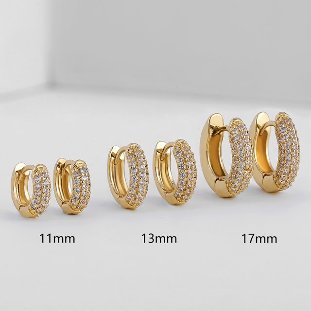 Pendientes Huggie chapados en oro con circonita cúbica para mujer, aros finos para la oreja, pendiente de cartílago para mujer, pendiente redondo minimalista, joyería para Piercing, nuevo