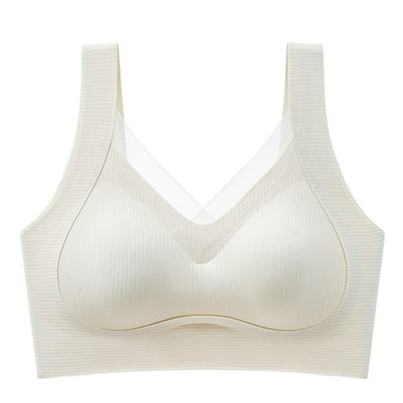 WCJM Womens Everyday Bras Comfortable Wireless Bralettes V Neck Bra Smooth Brassiere Basic Bras Bralettes for Women