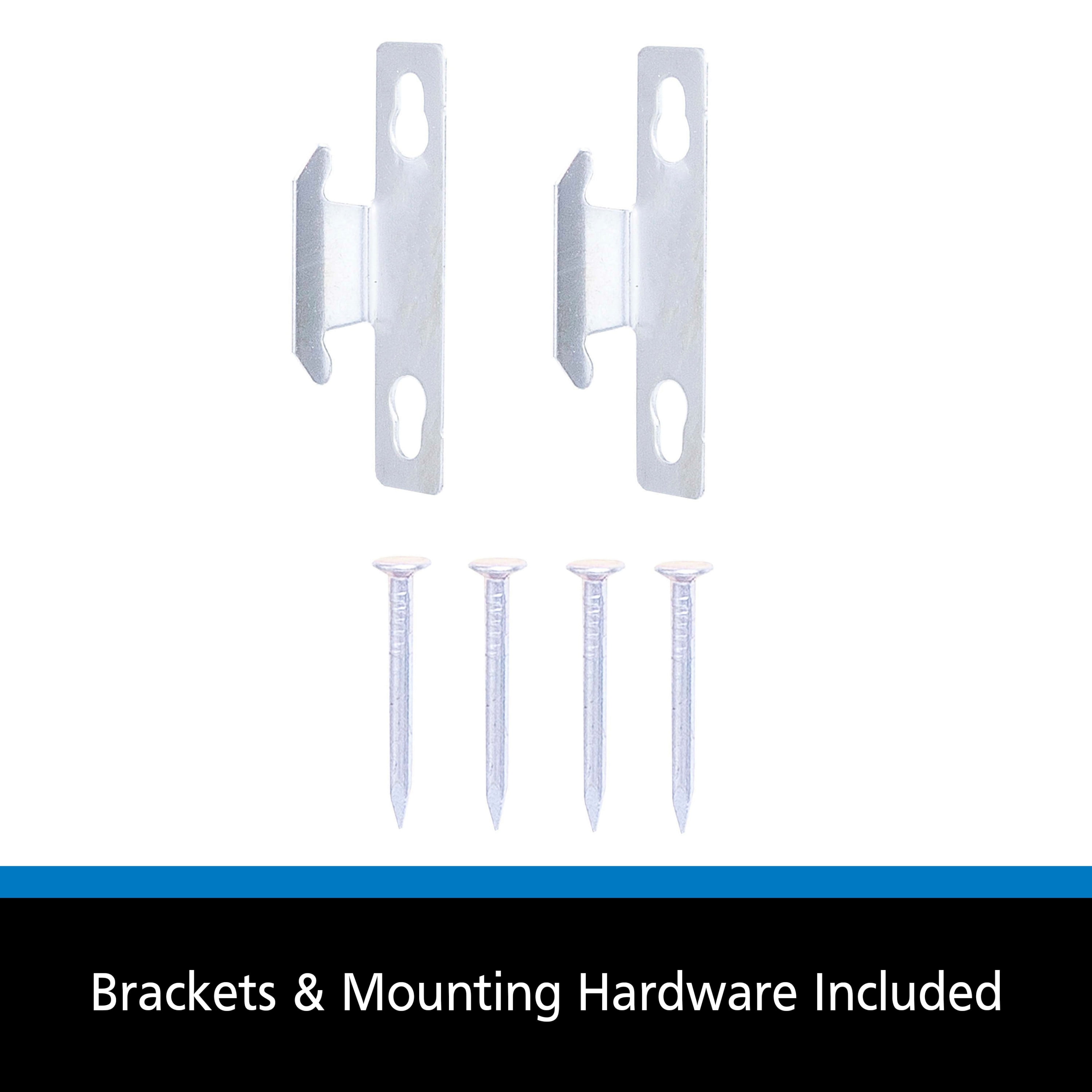 Mainstays 2 Metal Curtain Mounting Brackets, Silver
