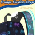 thumbnail image 5 of Game Controller Black Pattern 17" School Backpacks for Teens,Waterproof Oxford Fabric,S-Shape Padded Straps for School,Travel,Hiking,Camping, 5 of 6