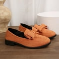thumbnail image 4 of Viluyesy Womens Dressy Loafers, Shallow Comfort Low Heels Bowknot Fashion Work Ballet Flats Orange US5.5, 4 of 9