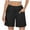 Black, variant on Plus Size Women's Wide Leg Shorts Lightweight High Waisted Adjustable Tie Knot Loose Summer Baggy Short Pants
