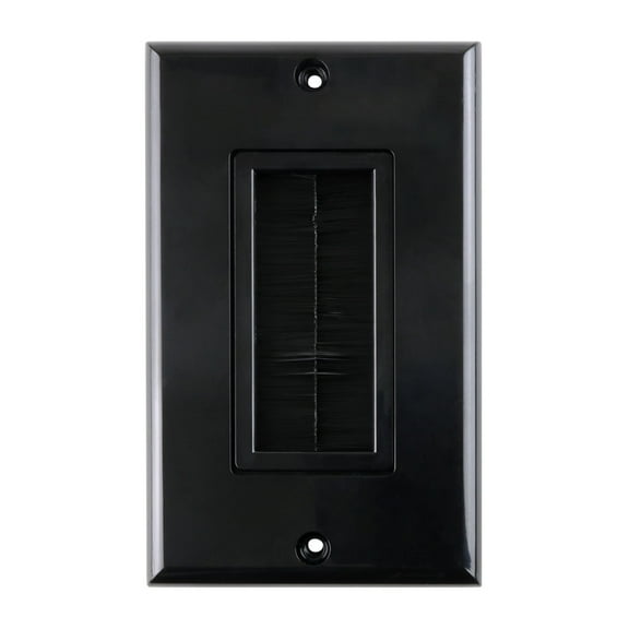 Construct Pro™ Single-Gang Décor Brush Plate (Black Plate/Black Brush)