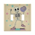 thumbnail image 2 of Dailycode Light Switch Plate Covers 3 Gang Wall Plate Plastics Outlet Covers for Kitchen Home Office Decor Cartoon Skeleton on Dance Floor, 2 of 8