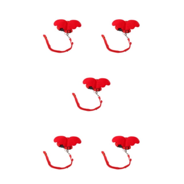 VONKY Angel Wing Rabbit Harness Cat Kitten Pet Leash Outdoor Training Traction Rope Hamster Walking Clothes Hen Red XS 5PCS