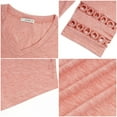 thumbnail image 6 of UVN Summer Tops for Women V Neck 3/4 Sleeve Tunic Blouses Ladies Casual Hollow Out Trendy T Shirts, 6 of 9