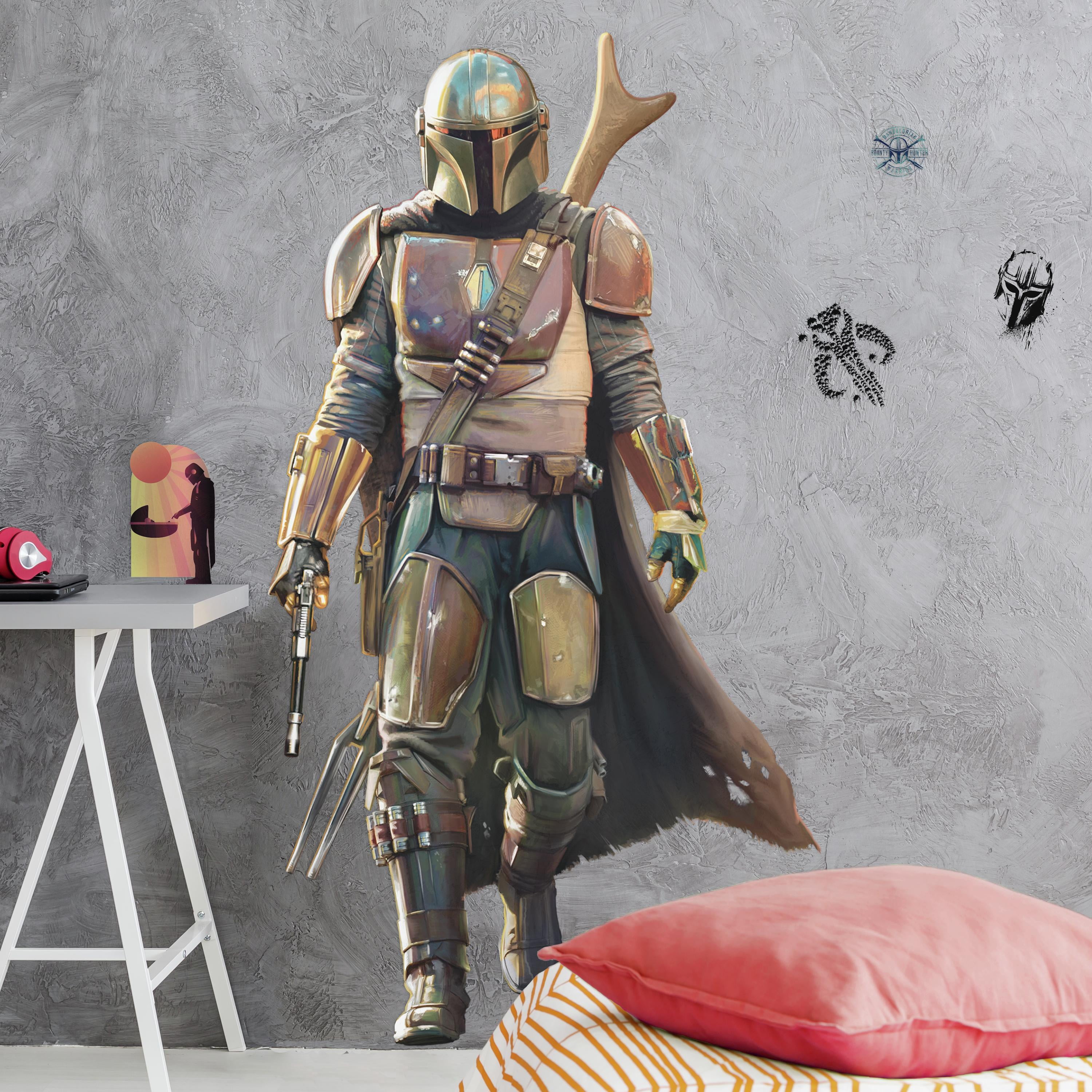 RoomMates Star Wars The Mandalorian Brown Peel and Stick Giant Wall Decals 23.1 inches x 43.9 inches
