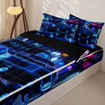 thumbnail image 3 of Manfei Sports Car Print Zipper Twin Comforter Sets with Fitted Sheet and 2 Pillowcases,Speed Games Zipper Bedding Set,Blue,Black Reversible,4pcs, 3 of 8