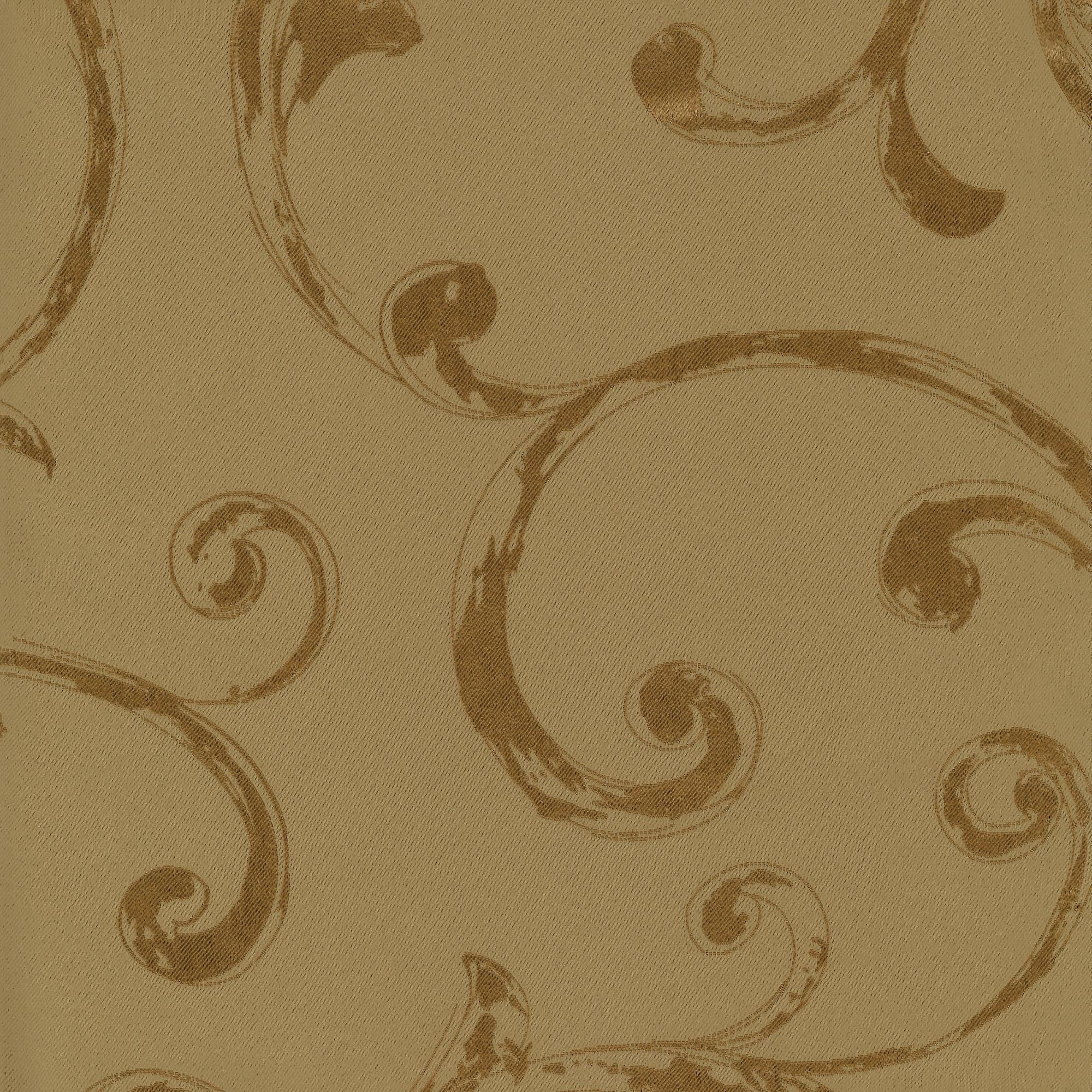 Elrene Home Fashions Mia Jacquard Scroll Blackout Window Curtain, Gold, 52" x 84"