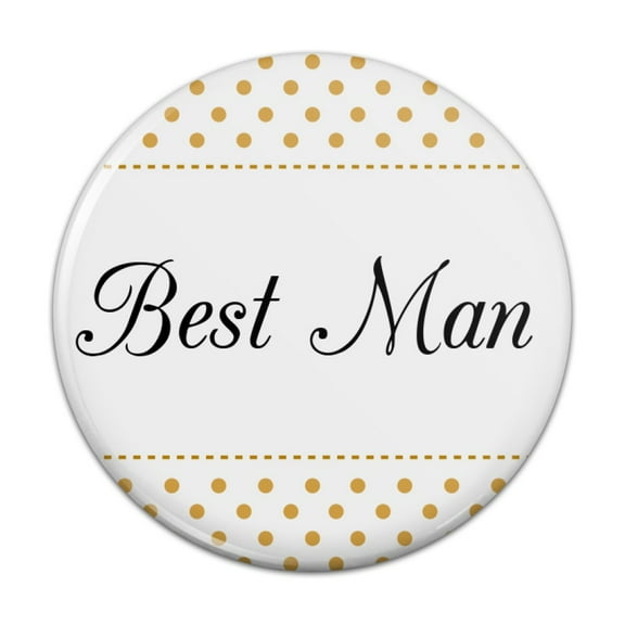 Best Man Wedding Elegant Polka Dots Pinback Button Pin