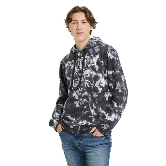 Led Zeppelin Men's Long-Sleeve Hooded Graphic Sweatshirt Hoodie (Black)