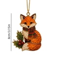 thumbnail image 4 of Clearance! Christmas Tree Ornament, Acrylic Hanging Pendant with Holly Leaf, Holiday Keepsake Decor, Xmas Tree Wreath Garland Home Decorations Indoor (Fox), 4 of 8