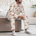 thumbnail image 7 of Salouo Mushroom Print Button-Front Long Sleeve Pajama Set for Men, Soft 2Pjs Men's Long Sleeve Sleepwear-Small, 7 of 7
