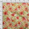 thumbnail image 3 of oneOone Polyester Spandex Orange Fabric Florals Sewing Craft Projects Fabric Prints By Yard 56 Inch Wide, 3 of 4