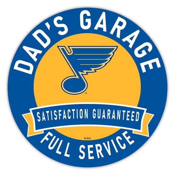 St. Louis Blues 16" Dad's Garage Wood Sign