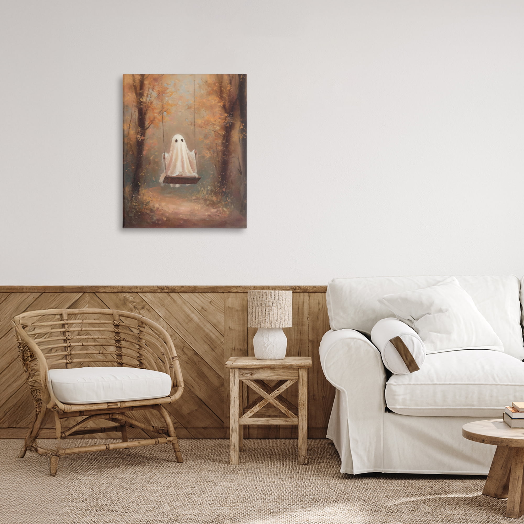 Eerie Swinging Ghost Canvas Wall Art, design by Arlington Prints
