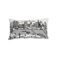 24 in. Atlanta Daylight Skyline Lumbar Decorative Pillow, White